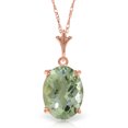 thumbnail image 1 of Galaxy Gold 14K Solid Gold Natural Green Amethyst Pendant Necklace for Women - Rose Gold Fine Jewelry, 1 of 2