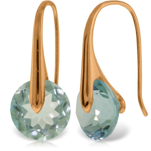 Galaxy Gold 14K Rose Gold Natural Blue Topaz Dangle Earrings - December Birthstone - Communication & Serenity - Fine Jewelry for Women
