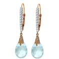 thumbnail image 1 of Galaxy Gold 14K Rose Gold Natural Diamond and Blue Topaz Dangle Earrings - December Birthstone - Communication & Serenity - Fine Jewelry for Women, 1 of 1