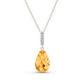 thumbnail image 1 of Galaxy Gold 14K Rose Gold Natural Diamonds and Citrine Pendant Necklace - November Birthstone - Warmth & Prosperity - 16" to 24" - Fine Jewelry for Women, 1 of 1
