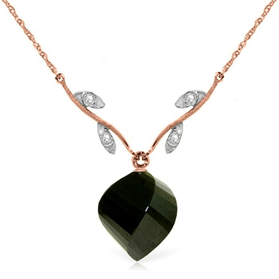 Galaxy Gold 14K Rose Gold Natural Diamonds Pendant Necklace - Strength & Brilliance - 16" to 24" - Fine Jewelry for Women