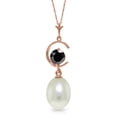 thumbnail image 1 of Galaxy Gold 14K Solid Gold Natural Black Diamond Pendant Necklace for Women - Rose Gold Fine Jewelry, 1 of 2