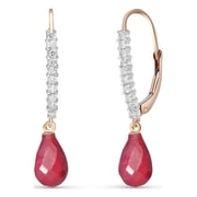 Galaxy Gold 14K Solid Gold Natural Diamond Drop Earrings for Women - Rose Gold Fine Jewelry