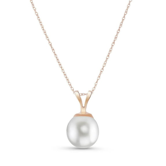 Galaxy Gold 14K Rose Gold Pearl Pendant Necklace - June Birthstone - Balance & Intuition - 16" to 24" - Fine Jewelry for Women