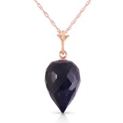 Galaxy Gold 14K Solid Gold Natural Sapphire Pendant Necklace for Women - Rose Gold Fine Jewelry