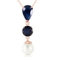 thumbnail image 1 of Galaxy Gold 14K Rose Gold Sapphire and Pearl Pendant Necklace - September Birthstone - Truth & Nobility - 16" to 24" - Fine Jewelry for Women, 1 of 3