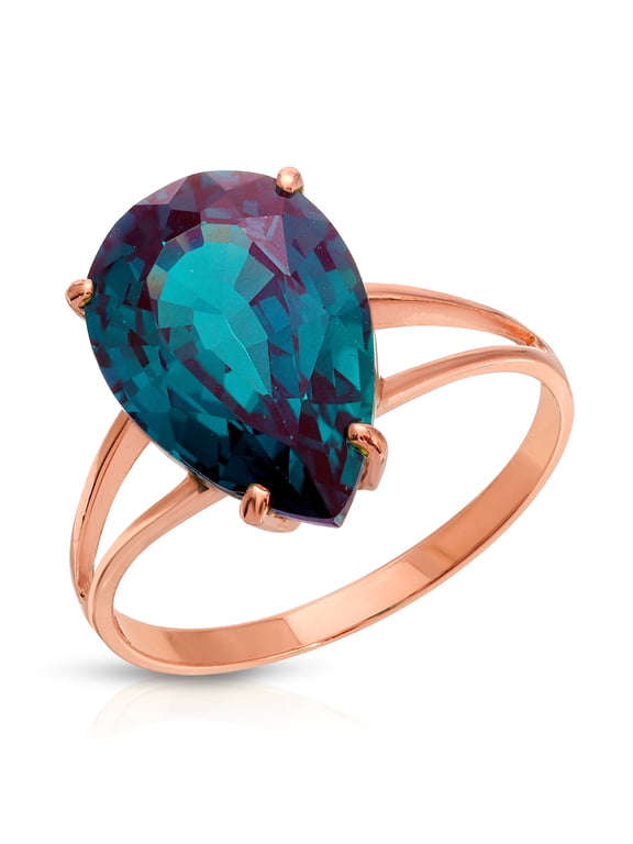 14K Solid Gold 5.00 Carat Ring for Women - Rose Gold Fine Jewelry