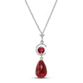 thumbnail image 1 of Galaxy Gold 14K Solid Gold 9.3 Carat Natural Ruby Round Cut Pendant Necklace for Women - White Gold Fine Jewelry, 1 of 1