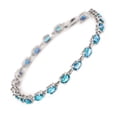 thumbnail image 1 of Galaxy Gold 14K Solid Gold Natural Blue Topaz Bracelet for Women - White Gold Fine Jewelry, 1 of 3