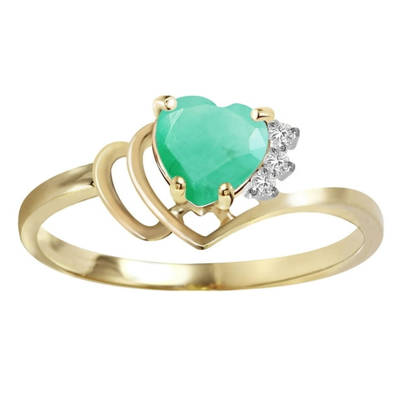 Galaxy Gold 14K Solid Gold Natural Diamond Heart-Shaped Ring for Women - Yellow Gold Fine Jewelry