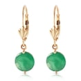 thumbnail image 1 of Galaxy Gold 14K Solid Gold Natural Emerald Leverback Earrings for Women - Yellow Gold Fine Jewelry, 1 of 3