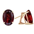 thumbnail image 1 of Galaxy Gold 14K Solid Gold Natural Garnet Oval Cut Earrings for Women - Yellow Gold Fine Jewelry, 1 of 3