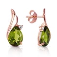 thumbnail image 1 of Galaxy Gold 14K Solid Gold Natural Peridot Drop Earrings for Women - Rose Gold Fine Jewelry, 1 of 3