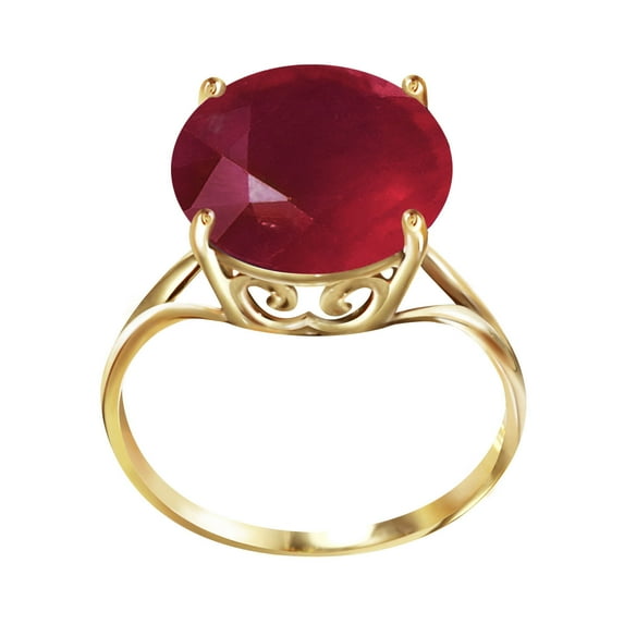 Galaxy Gold 14K Solid Gold Natural Ruby Ring for Women - Yellow Gold Fine Jewelry