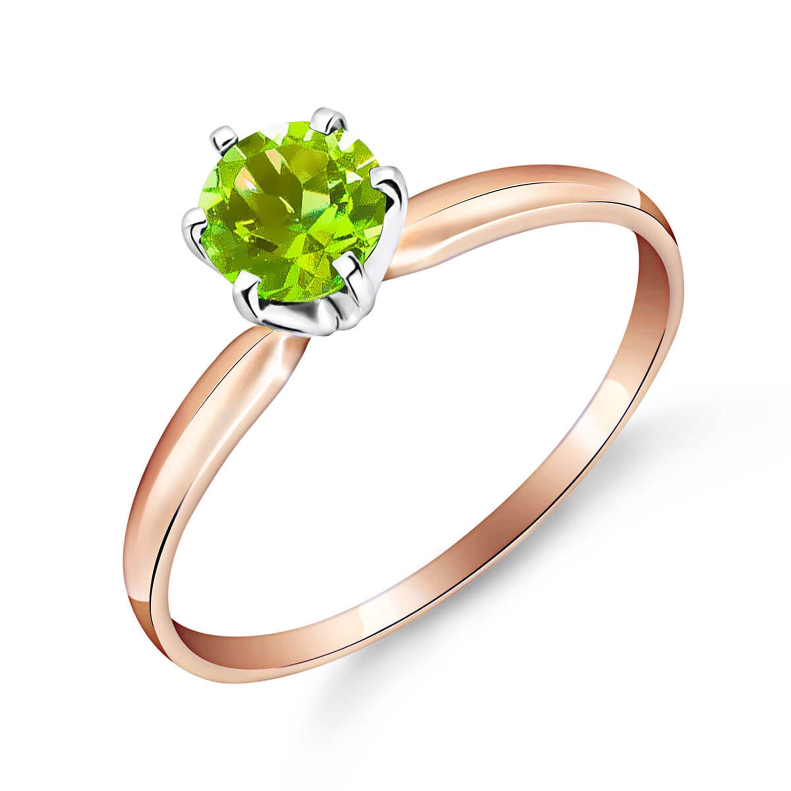 Galaxy Gold 14K Solid Gold 0.65 Carat Natural Peridot Ring for Women — free download