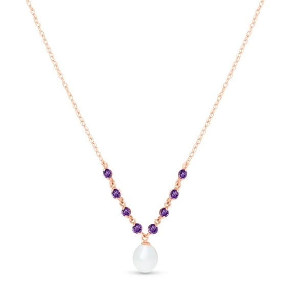 Galaxy Gold 14K Solid Gold 5 Carat Natural Pearl Pendant Necklace for Women - Rose Gold Fine Jewelry