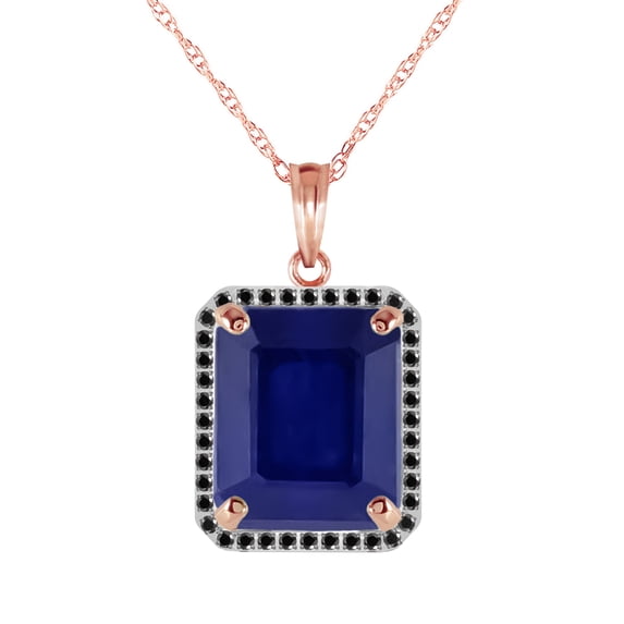 Galaxy Gold 14K Solid Gold Natural Black Diamond Necklace for Women - Rose Gold Fine Jewelry