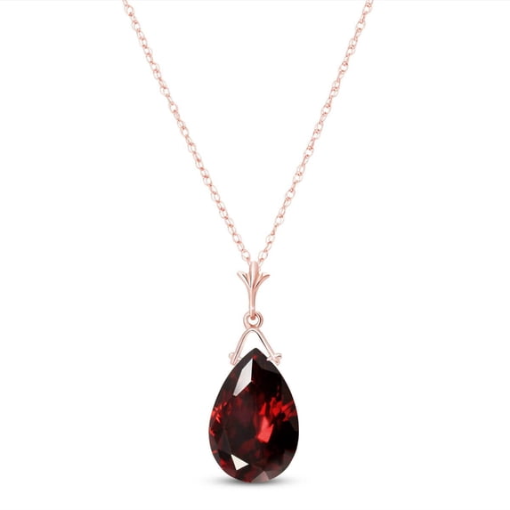 Galaxy Gold 14K Rose Gold Garnet Pendant Necklace - January Birthstone - Passion & Protection - 16" to 24" - Fine Jewelry for Women