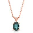 thumbnail image 1 of Galaxy Gold 14K Solid Rose Gold 18" Necklace with Lab-Grown Oval Brilliant Cut Alexandrite, 14"-24" Sizes, June Birthstone, Symbol of Transformation, 1 of 6