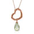 thumbnail image 1 of Galaxy Gold 14K Solid Rose Gold 18" Open Heart Pendant Necklace with a Genuine Green Amethyst Drop, 14"-24" Sizes, Symbol of Renewal, 1 of 2