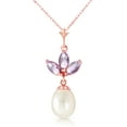 thumbnail image 1 of Galaxy Gold 14K Solid Rose Gold 22" Station Necklace with Freshwater-Cultured Pearls and Natural Tanzanites, 14"-24" Sizes, December Birthstone, Symbol of Transformation, 1 of 3