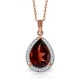 thumbnail image 1 of Galaxy Gold 14K Solid Rose Gold 24" Necklace with Natural Diamonds and a Pear-Shaped Garnet, 14"-24" Sizes, January Birthstone, Symbol of Passion, 1 of 6