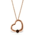 thumbnail image 1 of Galaxy Gold 14K Solid Rose Gold 24" Open Heart Pendant Necklace with a Genuine Garnet Drop, 14"-24" Sizes, January Birthstone, Symbol of Passion, 1 of 2