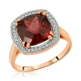 thumbnail image 1 of Galaxy Gold 14K Solid Rose Gold Cushion Cut 4.8 CTW Ring with Natural Diamonds and Natural Garnet (9.5), 1 of 2