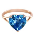 thumbnail image 1 of Galaxy Gold 14K Solid Rose Gold Heart Ring with 6.3 Carat Natural 10 mm Heart-Shaped Blue Topaz, Size 6.5, 5.5-11 Sizes, December Birthstone, Symbol of Calm, 1 of 2