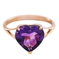 thumbnail image 1 of Galaxy Gold 14K Solid Rose Gold Heart Ring with Natural 10 mm Heart-Shaped Amethyst, Size 6.0, 5.5-11 Sizes, February Birthstone, Symbol of Devotion, 1 of 2