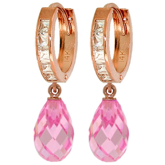 Galaxy Gold 14K Rose Gold Cubic Zirconia Hoop Earrings - Brilliance - Fine Jewelry for Women
