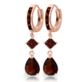 thumbnail image 1 of Galaxy Gold 14K Solid Gold 5.62 Carat Natural Garnet Huggie Earrings for Women - Rose Gold Fine Jewelry, 1 of 1