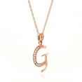 thumbnail image 1 of Galaxy Gold 14K Rose Gold Natural Diamonds Initial "G" Pendant Necklace - April Birthstone - Strength & Brilliance - 16" to 24" - Fine Jewelry for Women, 1 of 4