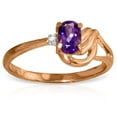 thumbnail image 1 of Galaxy Gold 14K Rose Gold 0.46 Carat Natural Amethyst and Genuine Diamond Ring - February Birthstone - Peace & Wisdom - Sizes 5.5 to 11 - Fine Jewelry for Women, 1 of 3