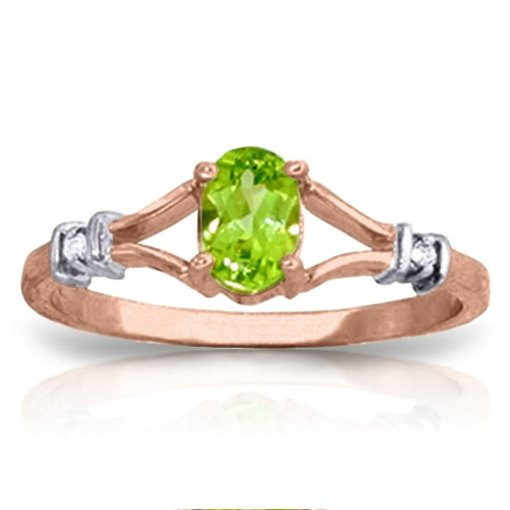 Galaxy Gold 14K Solid Gold 0.46 Carat Natural Diamond Oval Cut Ring for Women - Rose Gold Fine Jewelry