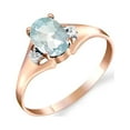 thumbnail image 1 of Galaxy Gold 14K Rose Gold 0.76 CTW Natural Diamonds and Oval-Shaped Aquamarine Ring - March Birthstone - Courage & Clarity - Sizes 5.5 to 11 - Fine Jewelry for Women, 1 of 1