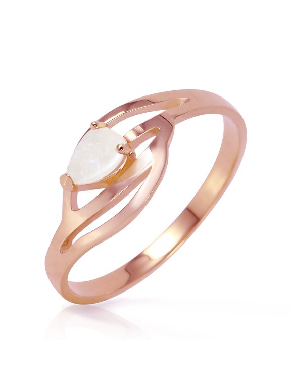 14K Rose Gold 0.15 Carat Natural Pear-Shaped Opal Ring - October Birthstone - Inspiration - Sizes 5.5 to 11 - Fine Jewelry for Women