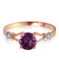 thumbnail image 1 of Galaxy Gold GG 14K Rose Gold 0.92 Carat Natural Diamonds and Amethyst Ring - February Birthstone - Peace & Wisdom - Sizes 5.5 to 11 - Fine Jewelry for Women, 1 of 3