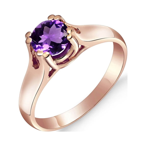 Galaxy Gold 14K Rose Gold Natural Amethyst Ring - February Birthstone - Peace & Wisdom - Sizes 5.5 to 11 - Fine Jewelry for Women