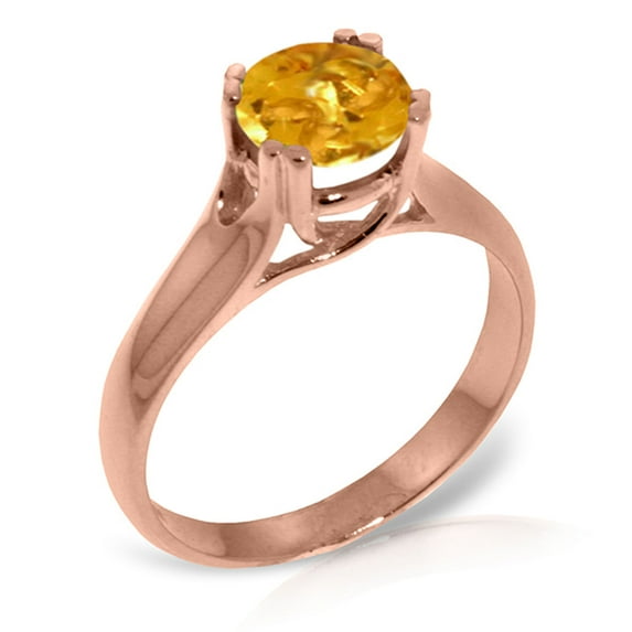 Galaxy Gold 14K Rose Gold Natural Citrine Ring - November Birthstone - Warmth & Prosperity - Sizes 5.5 to 11 - Fine Jewelry for Women
