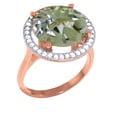 thumbnail image 1 of Galaxy Gold 14K Rose Gold Natural Green Amethyst and Diamonds Ring - Abundance & Joy - Sizes 5.5 to 11 - Fine Jewelry for Women, 1 of 1