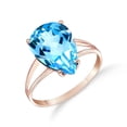thumbnail image 1 of Galaxy Gold 14K Rose Gold Natural Pear-Shaped Blue Topaz Ring - December Birthstone - Communication & Serenity - Sizes 5.5 to 11 - Fine Jewelry for Women, 1 of 1
