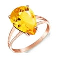 thumbnail image 1 of Galaxy Gold 14K Solid Gold Natural Citrine Pear Drop Ring for Women - Rose Gold Fine Jewelry, 1 of 1
