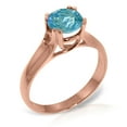 thumbnail image 1 of Galaxy Gold 14K Rose Gold Natural Blue Topaz Solitaire Ring - December Birthstone - Communication & Serenity - Sizes 5.5 to 11 - Fine Jewelry for Women, 1 of 3