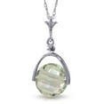 thumbnail image 1 of Galaxy Gold 14K Solid White Gold 18" Necklace with Checkerboard Cut Natural Green Amethyst, 14"-24" Sizes, Symbol of Renewal, 1 of 2