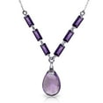 thumbnail image 1 of Galaxy Gold 14K Solid White Gold 18" Necklace with Natural Amethyst, 14"-24" Sizes, February Birthstone, Symbol of Serenity, 1 of 2