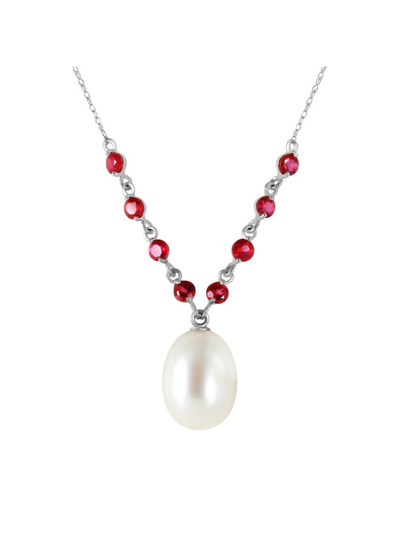 14K White Gold 5 Carat Pearl Pendant Necklace - June Birthstone - Balance & Intuition - 16" to 24" - Fine Jewelry for Women