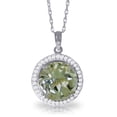 thumbnail image 1 of Galaxy Gold 14K Solid Gold Natural Diamond & Green Amethyst Drop Necklace for Women - White Gold Fine Jewelry, 1 of 3