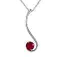thumbnail image 1 of Galaxy Gold 14K Solid White Gold 22" Necklace with 0.55 Carat Natural Ruby, 14"-24" Sizes, July Birthstone, Symbol of Passion, 1 of 3