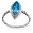 thumbnail image 1 of Galaxy Gold 14K White Gold Natural Marquise Blue Topaz Cable Band Ring - December Birthstone - Communication & Serenity - Sizes 5.5 to 11 - Fine Jewelry for Women, 1 of 4
